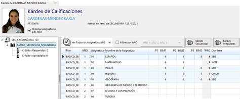 kardex de estudios.